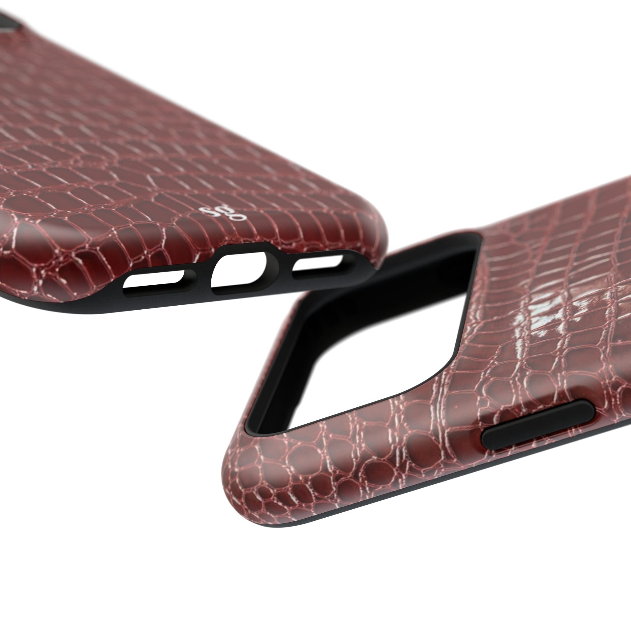 “Red leather print” protective phone case