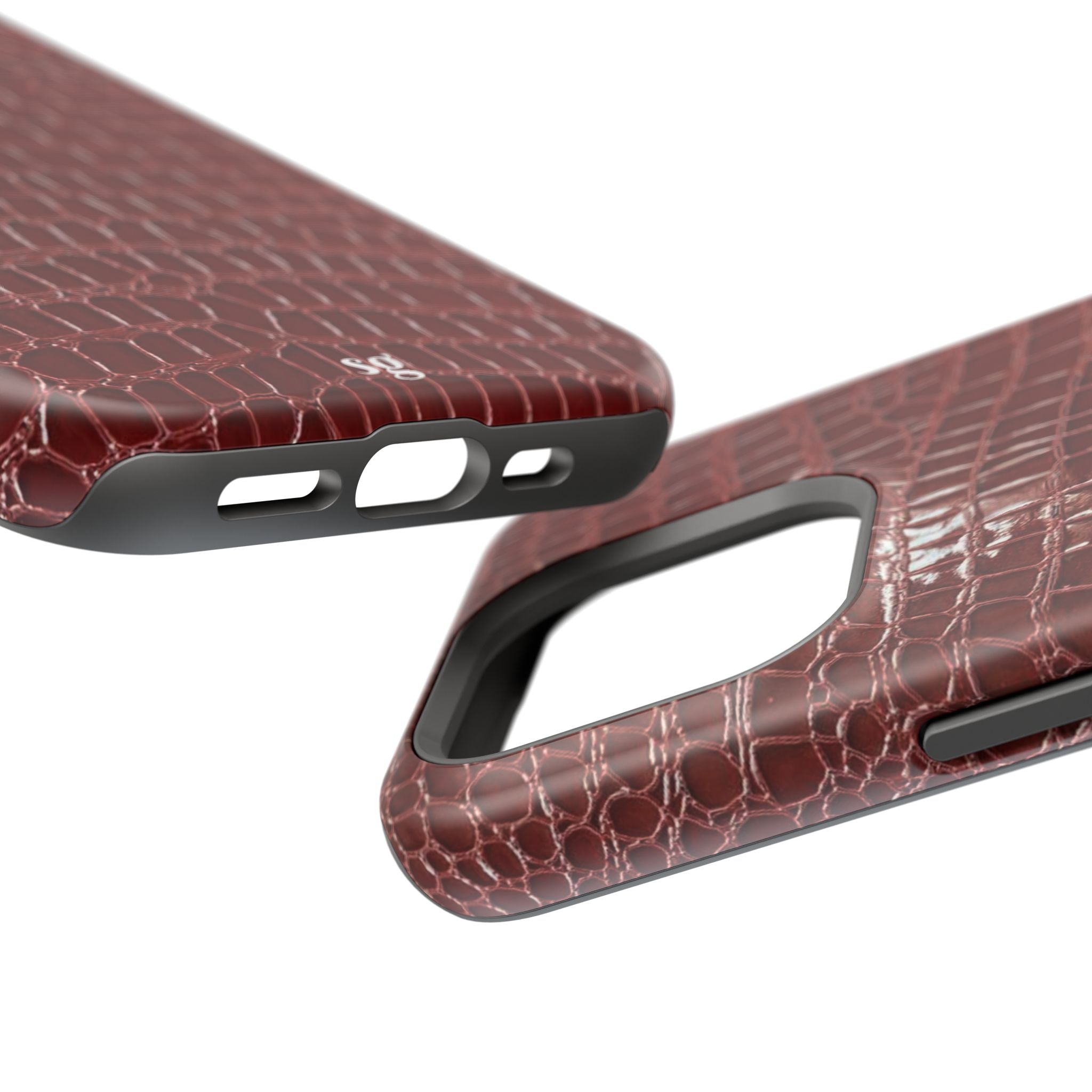 “Red leather print” protective phone case