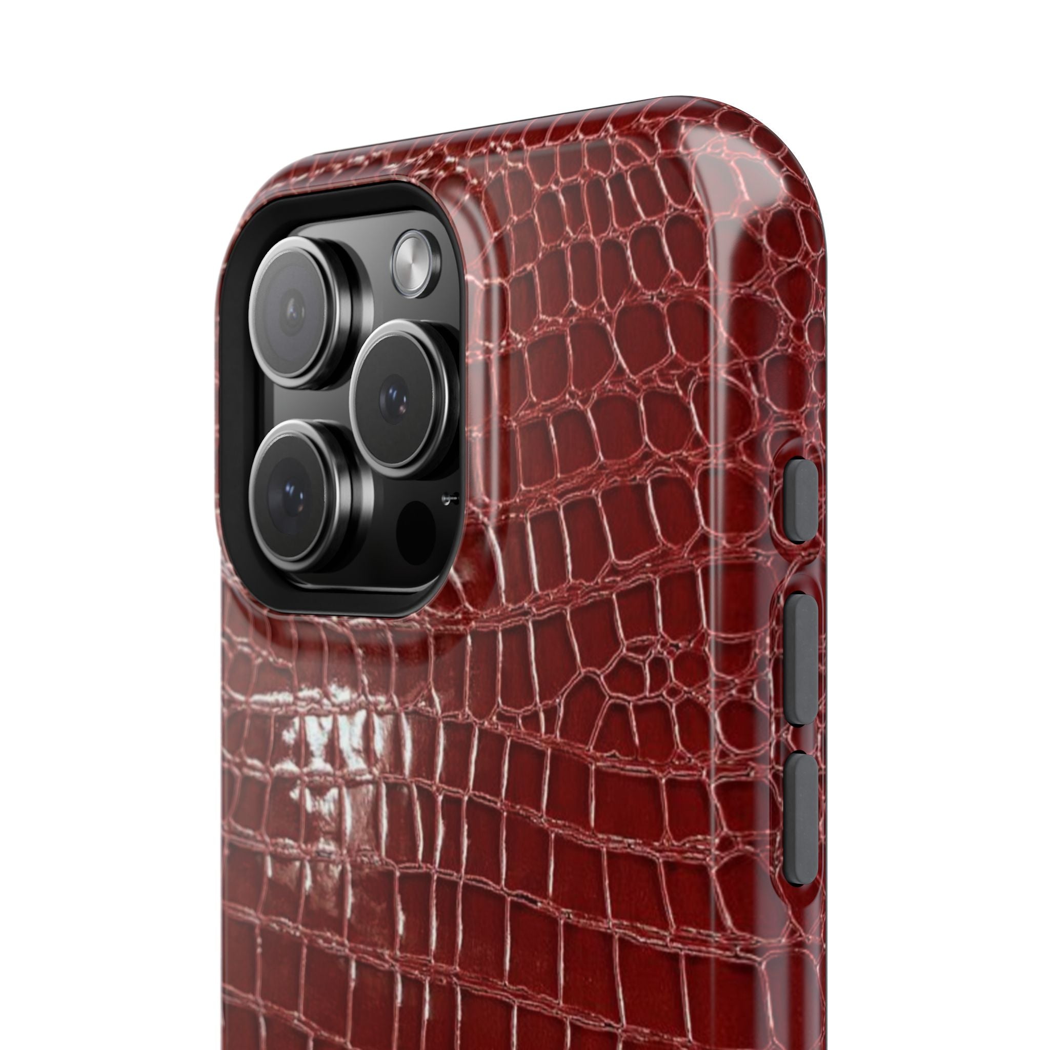 “Red leather print” protective phone case