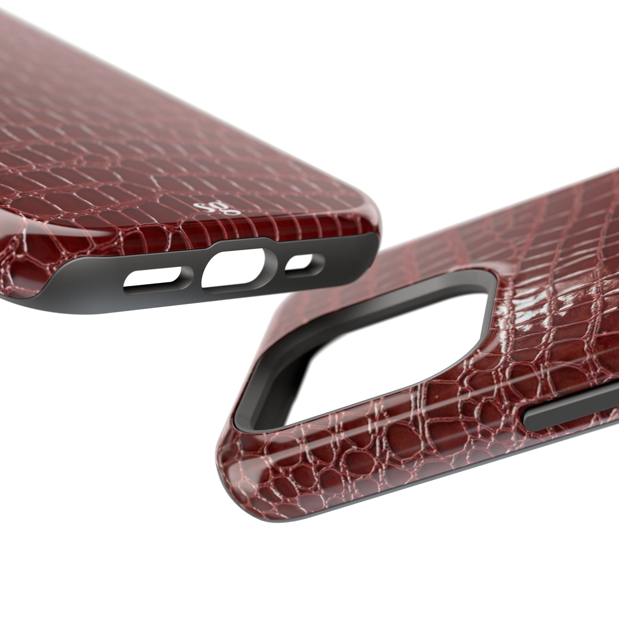 “Red leather print” protective phone case