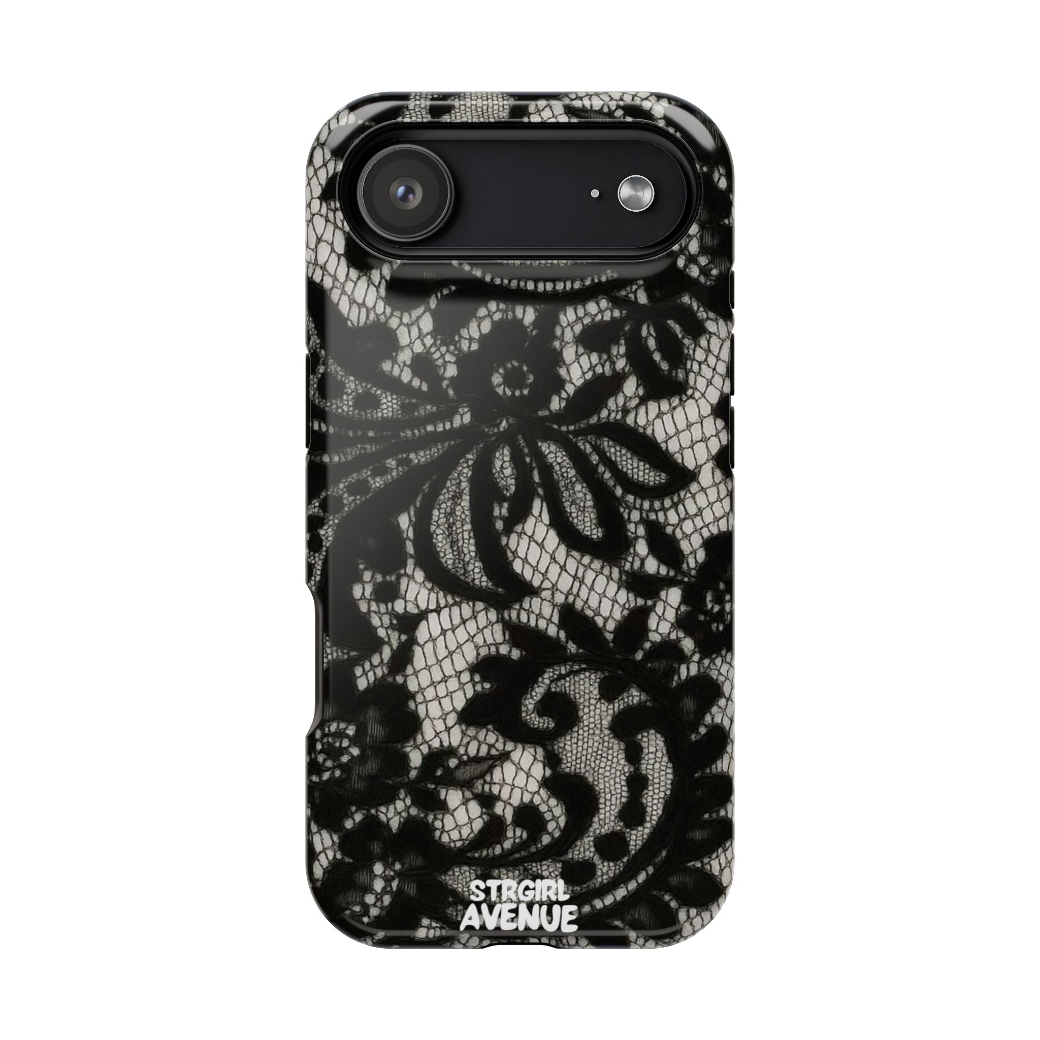 “Lacey black” protective phone case