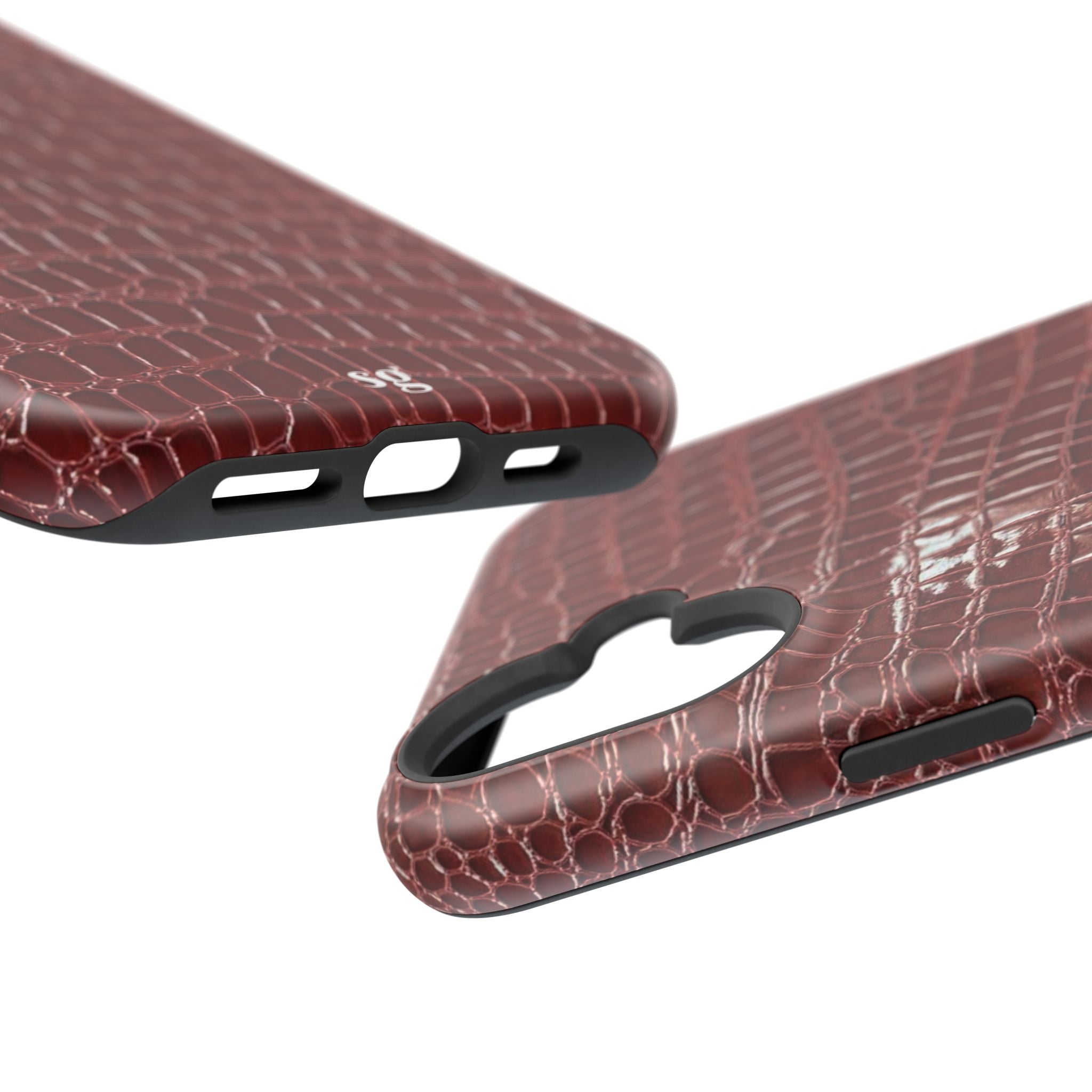 “Red leather print” protective phone case