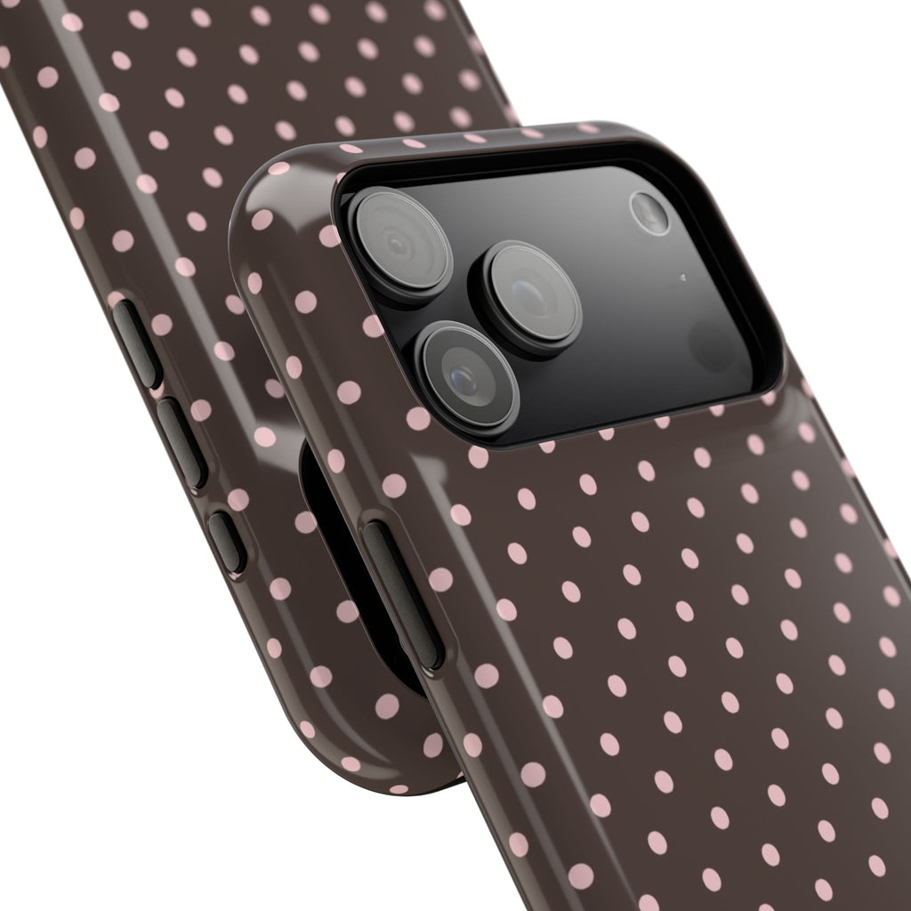 “Straw choc dots” protective phone case