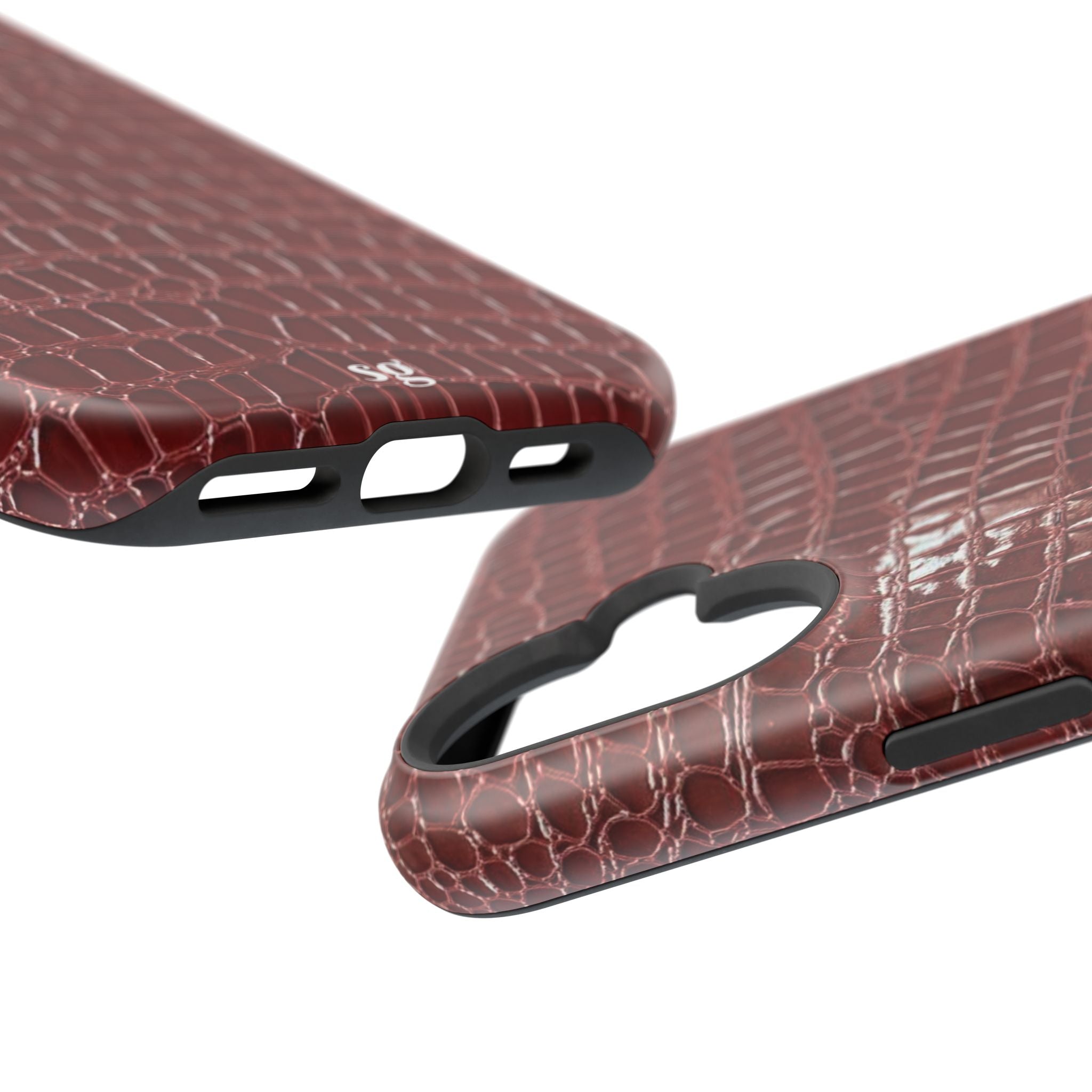 “Red leather print” protective phone case