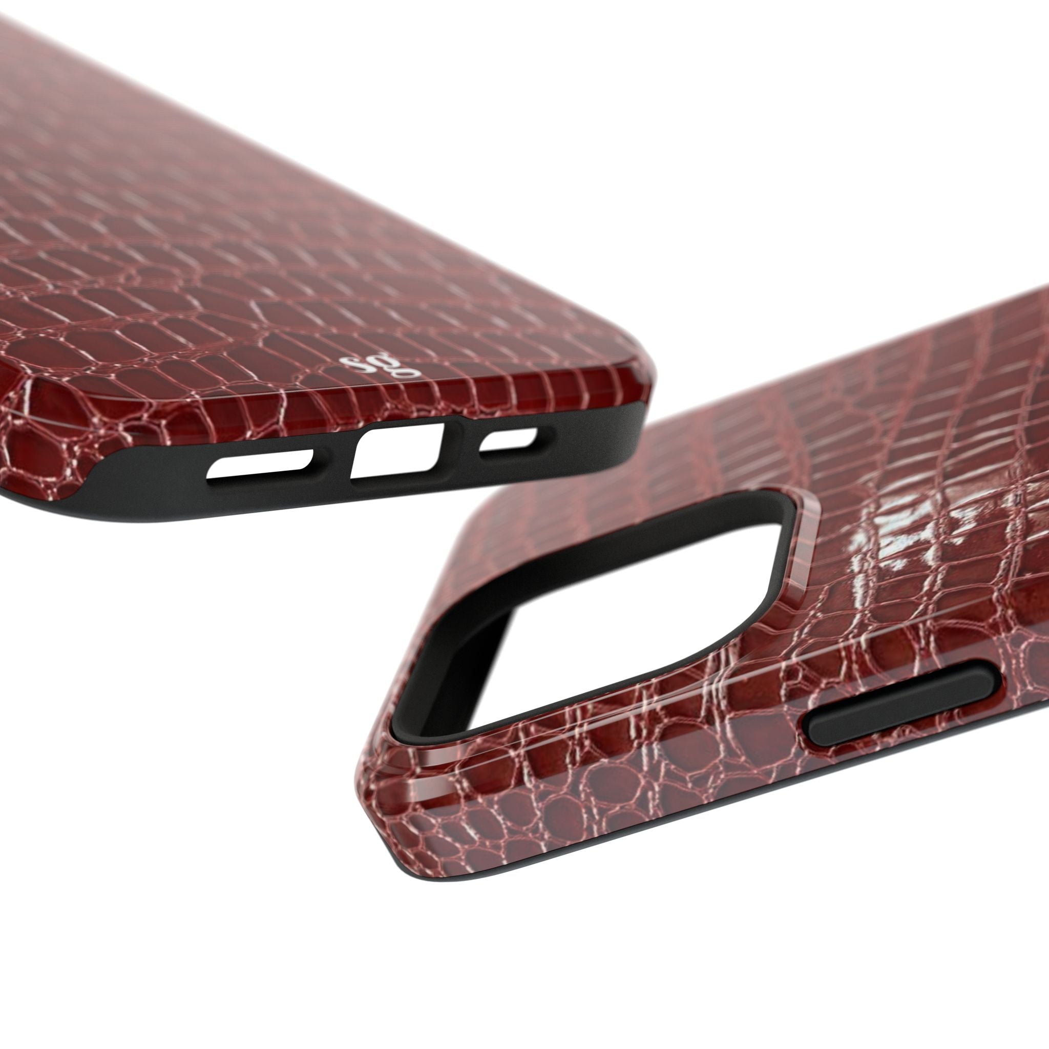 “Red leather print” protective phone case