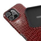 “Red leather print” protective phone case