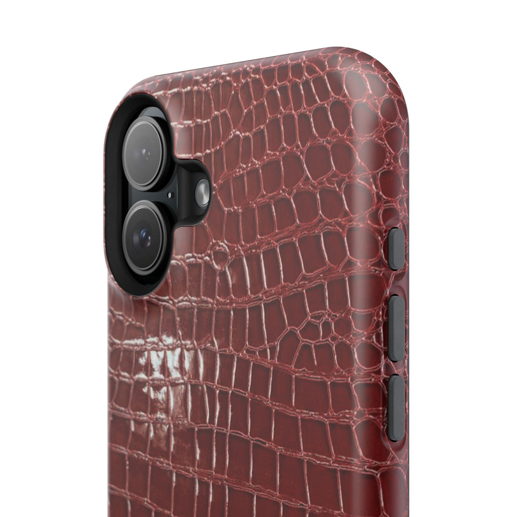 “Red leather print” protective phone case