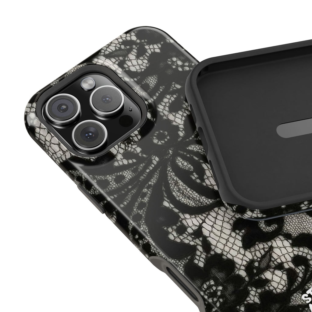 “Lacey black” protective phone case