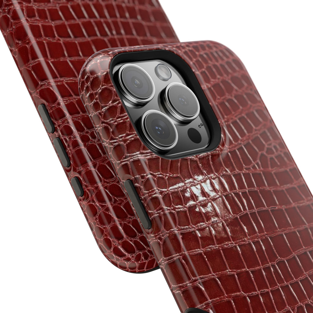 “Red leather print” protective phone case