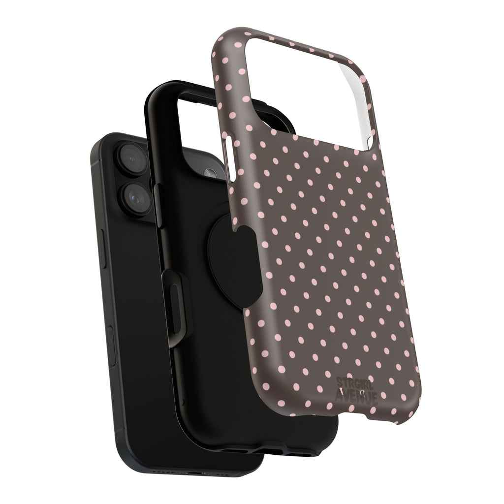 “Straw choc dots” protective phone case