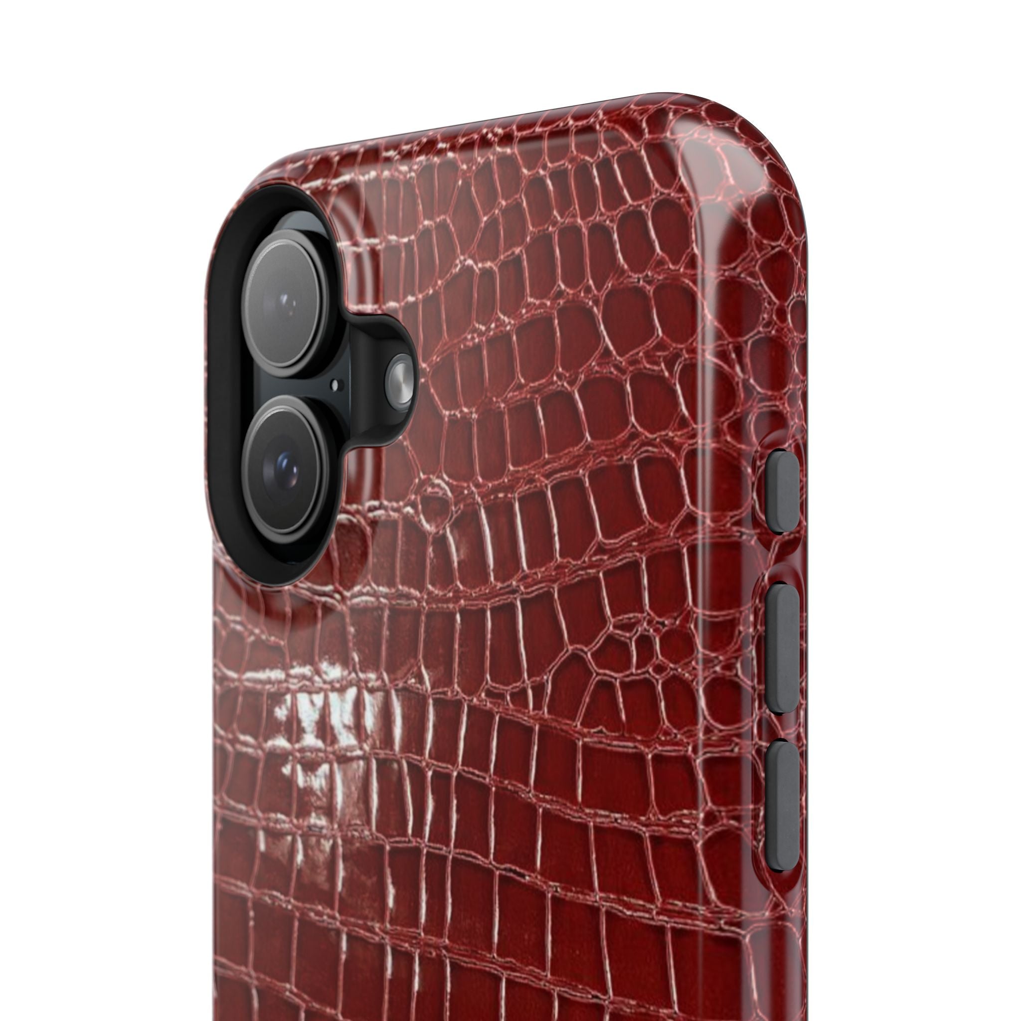 “Red leather print” protective phone case