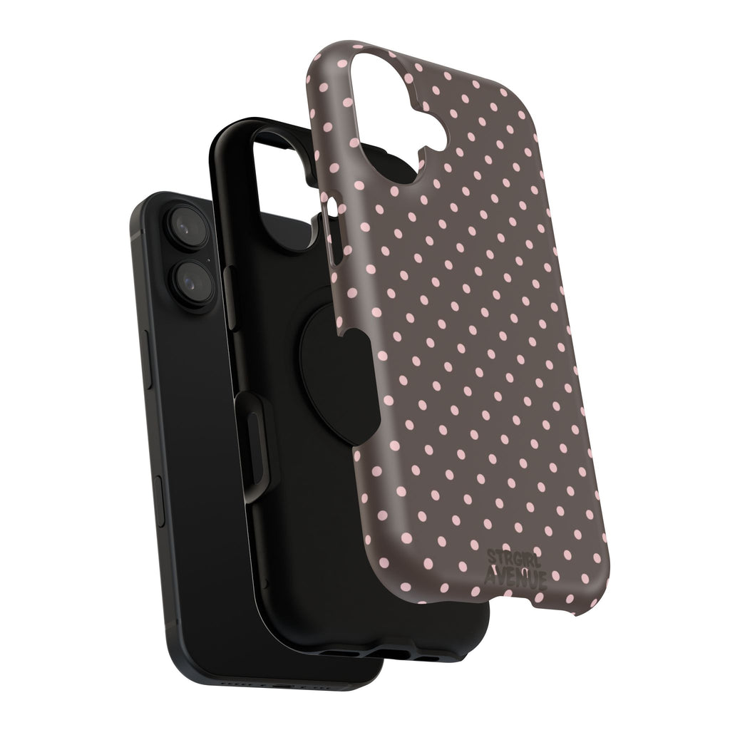 “Straw choc dots” protective phone case