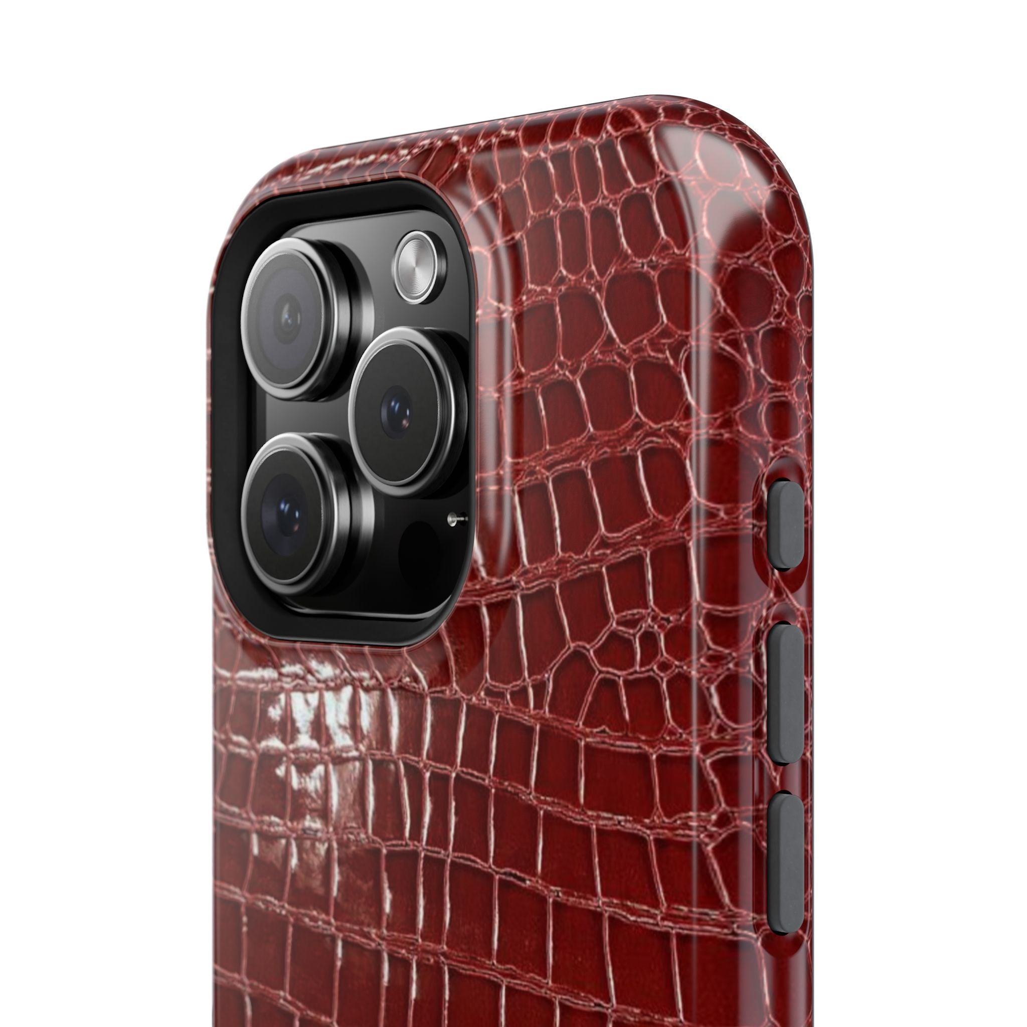 “Red leather print” protective phone case