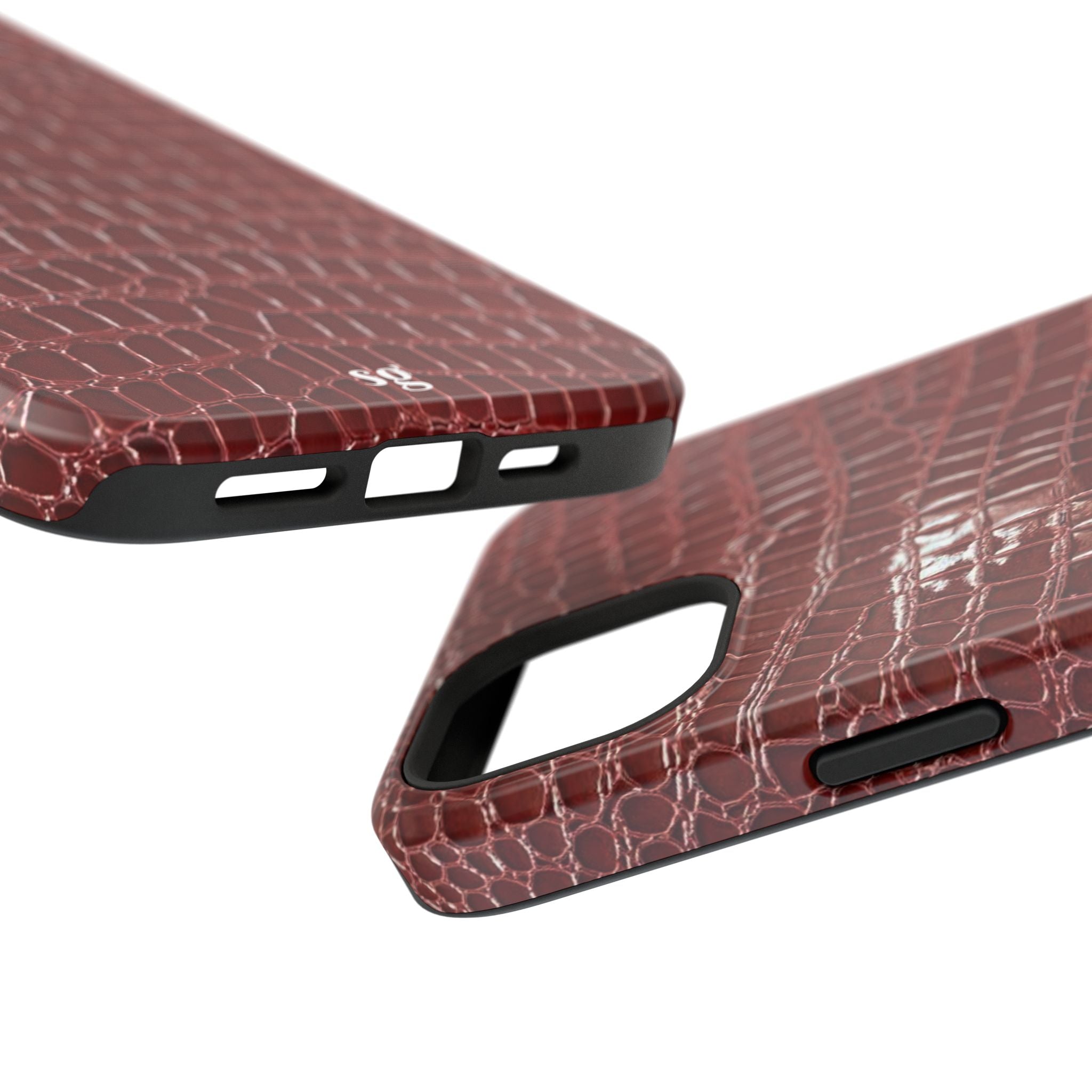 “Red leather print” protective phone case