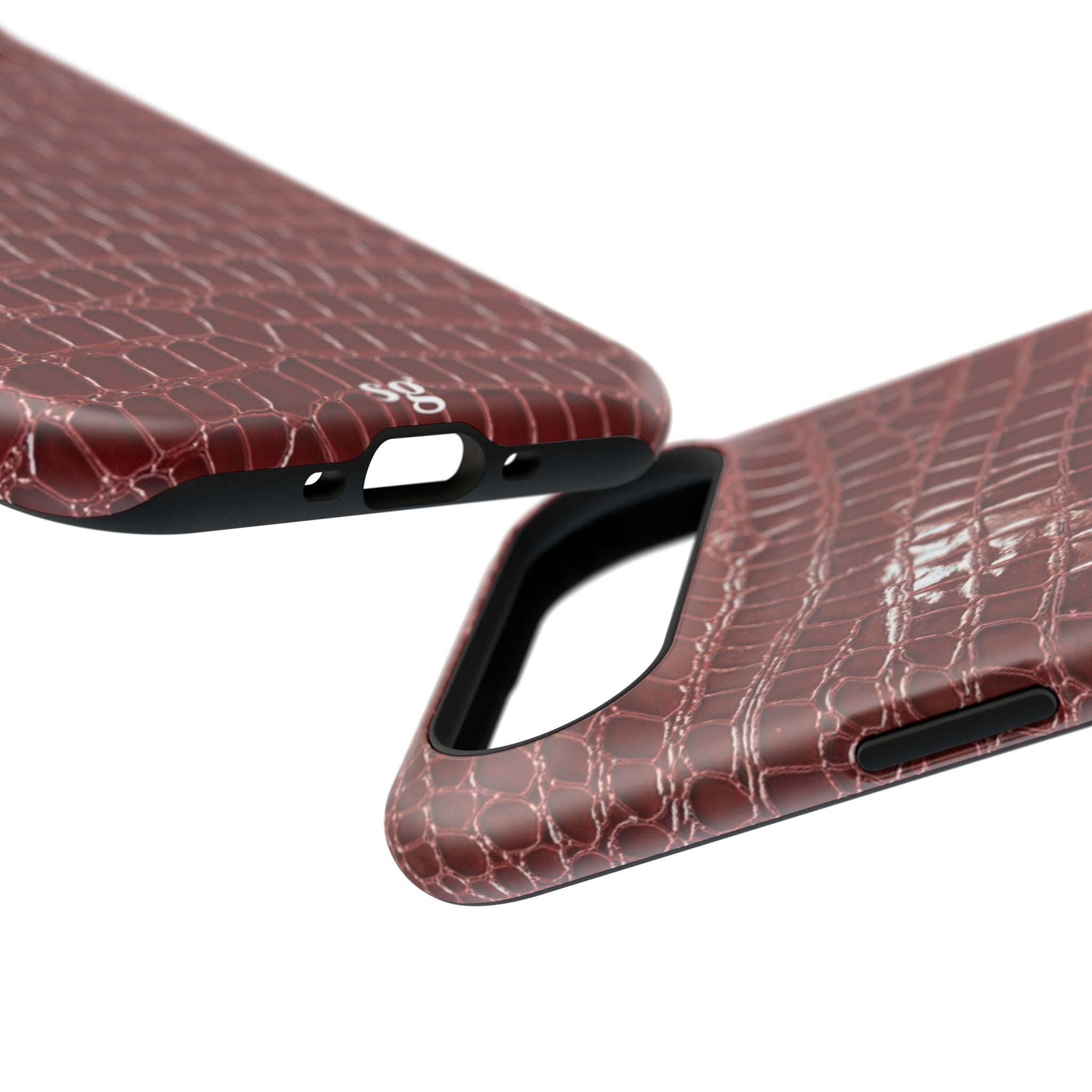 “Red leather print” protective phone case