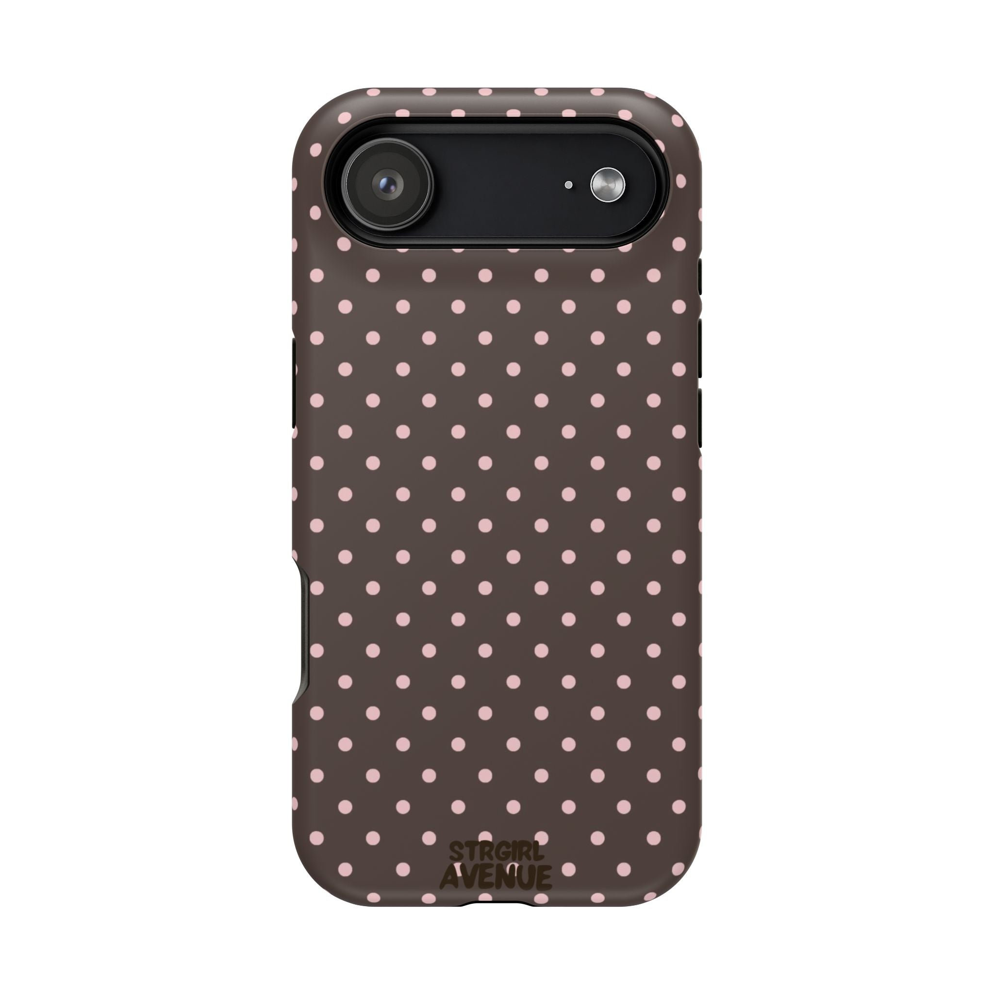 “Straw choc dots” protective phone case