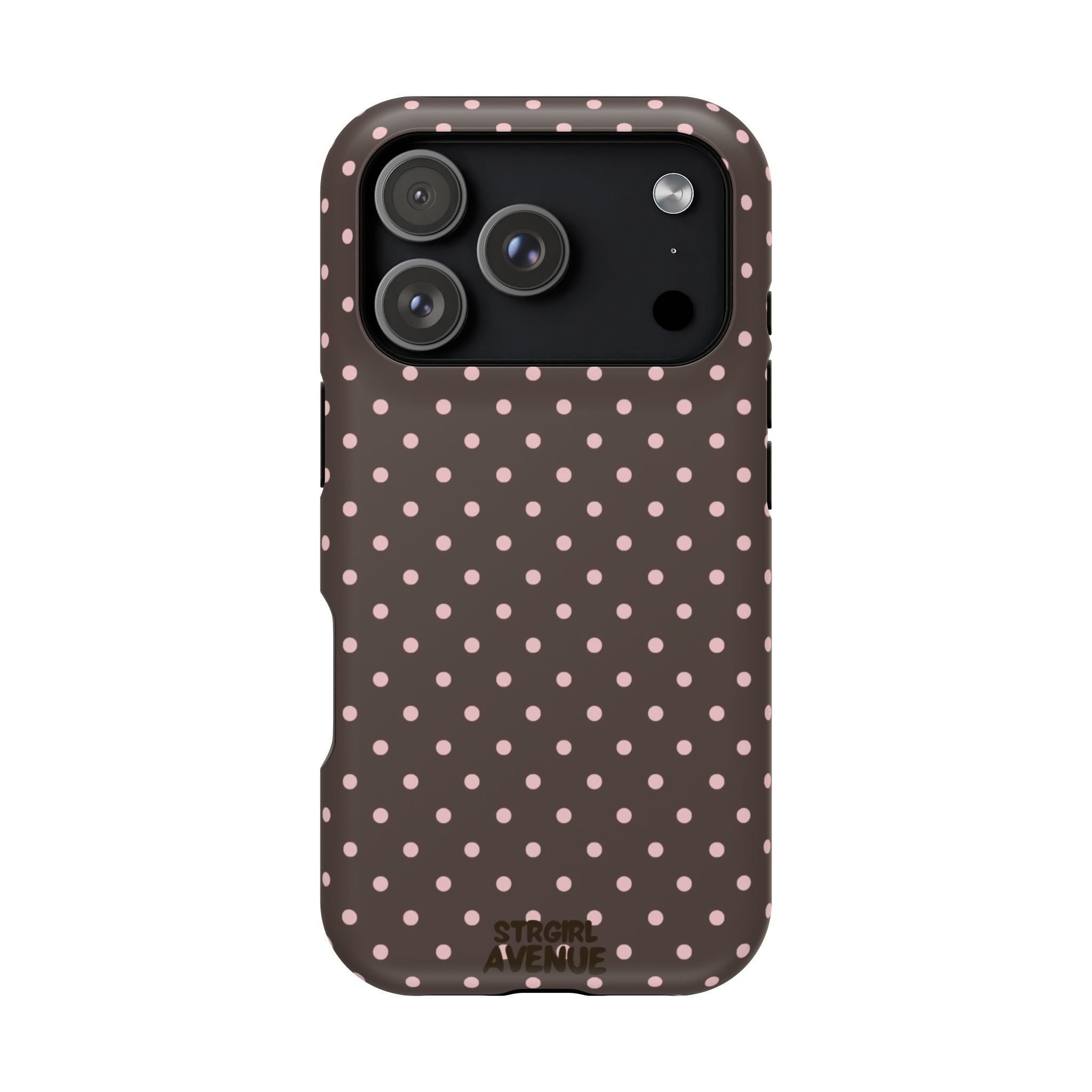 “Straw choc dots” protective phone case