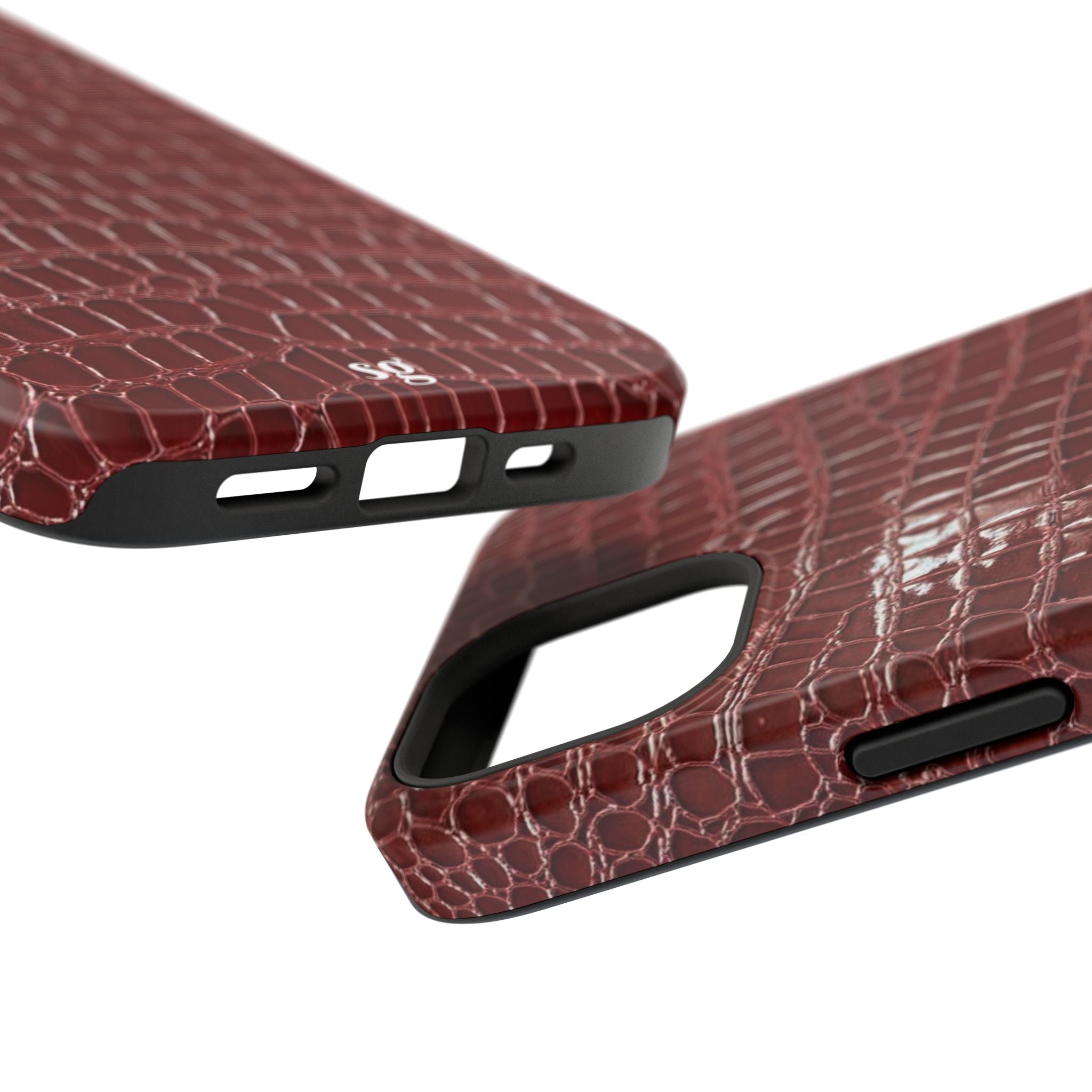 “Red leather print” protective phone case