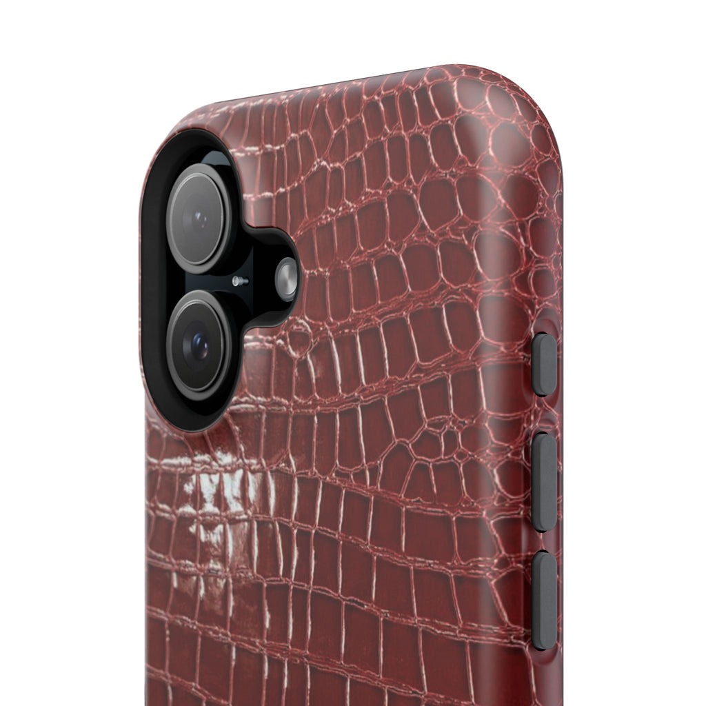 “Red leather print” protective phone case