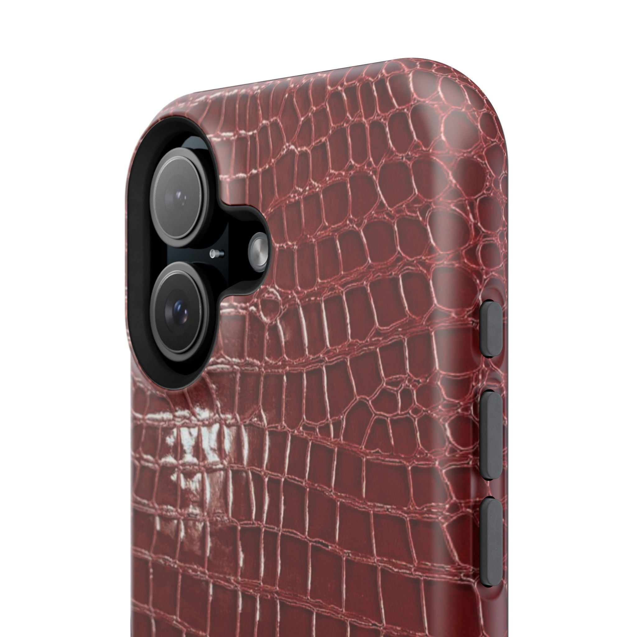“Red leather print” protective phone case