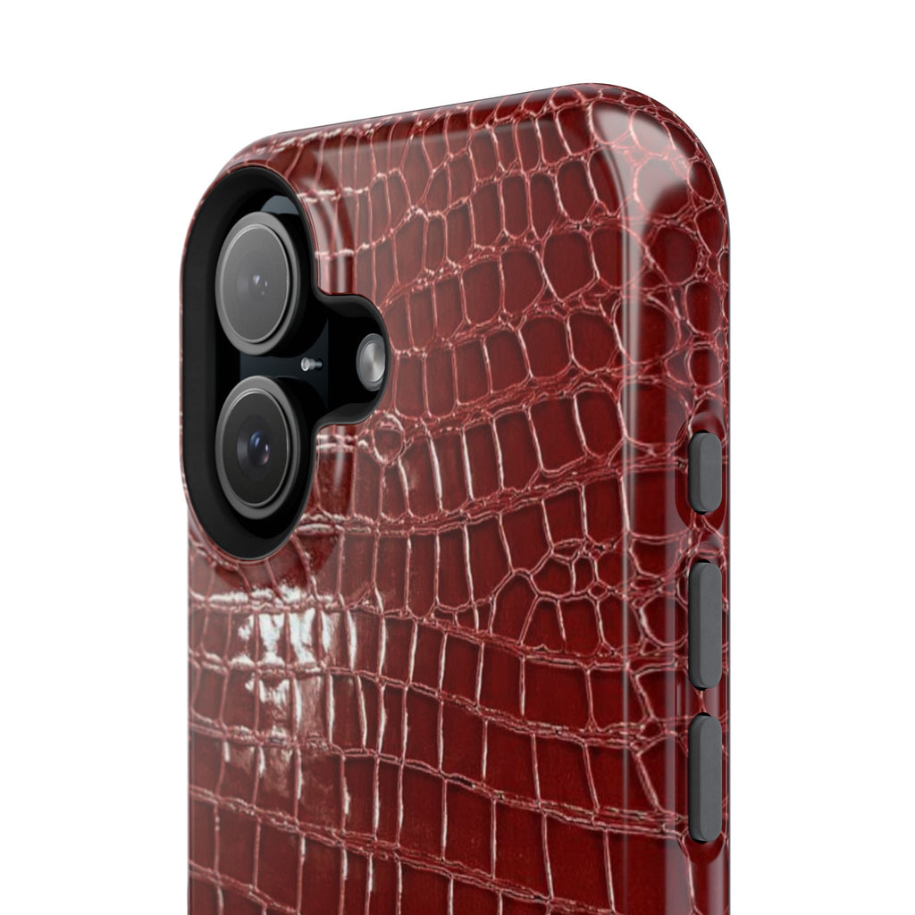 “Red leather print” protective phone case