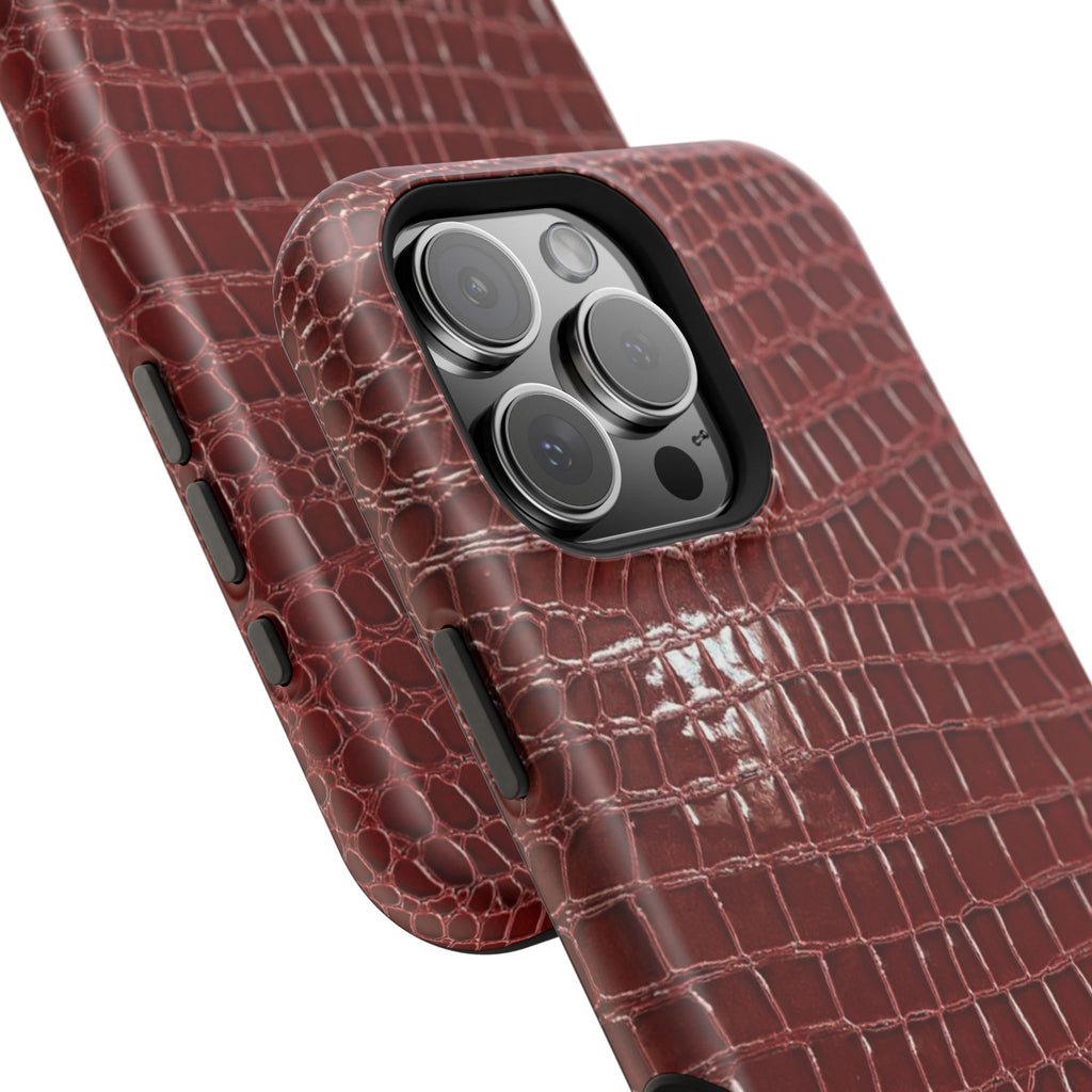 “Red leather print” protective phone case