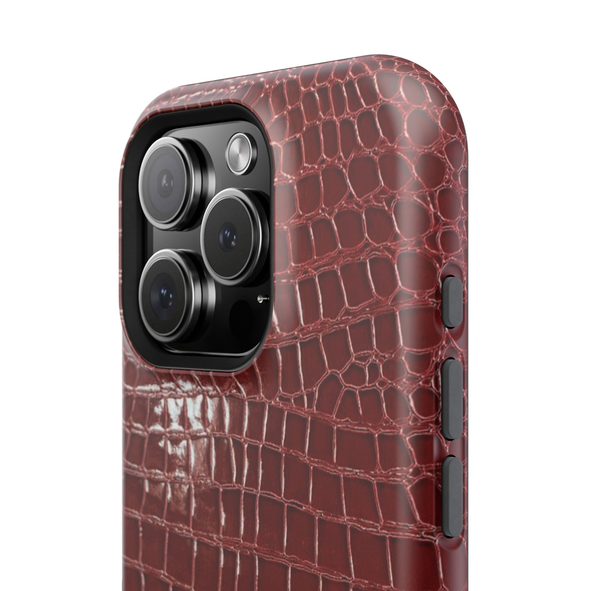 “Red leather print” protective phone case