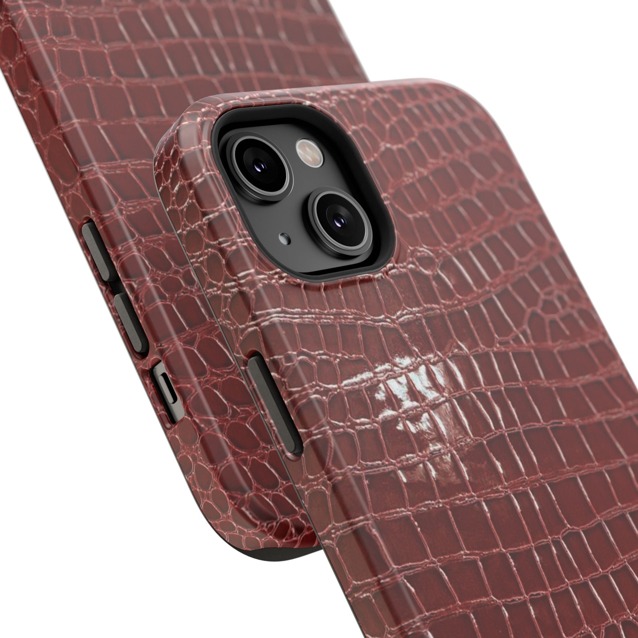 “Red leather print” protective phone case