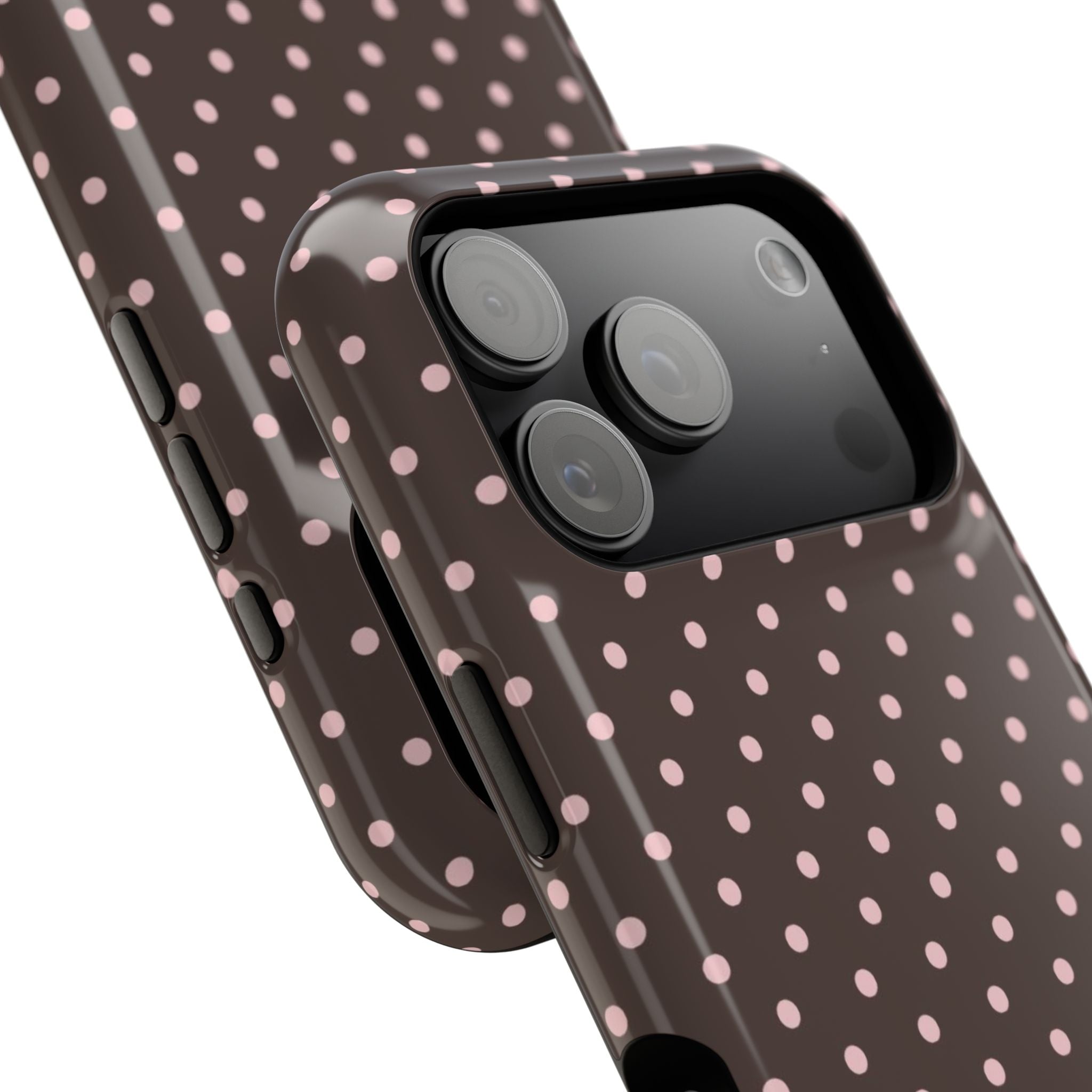 “Straw choc dots” protective phone case