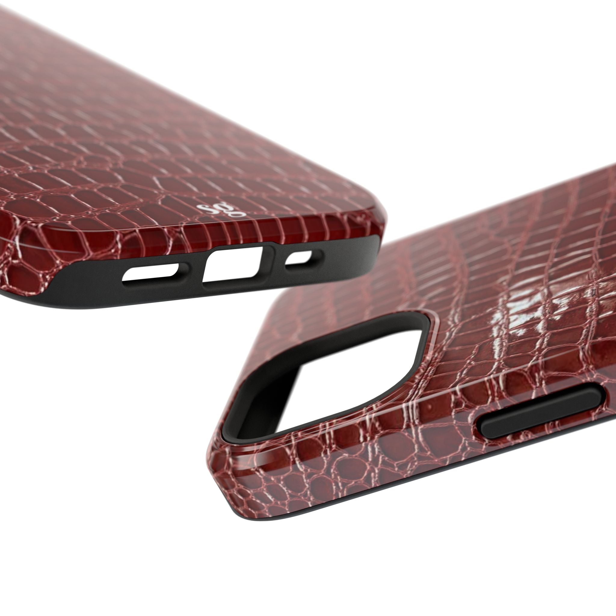 “Red leather print” protective phone case