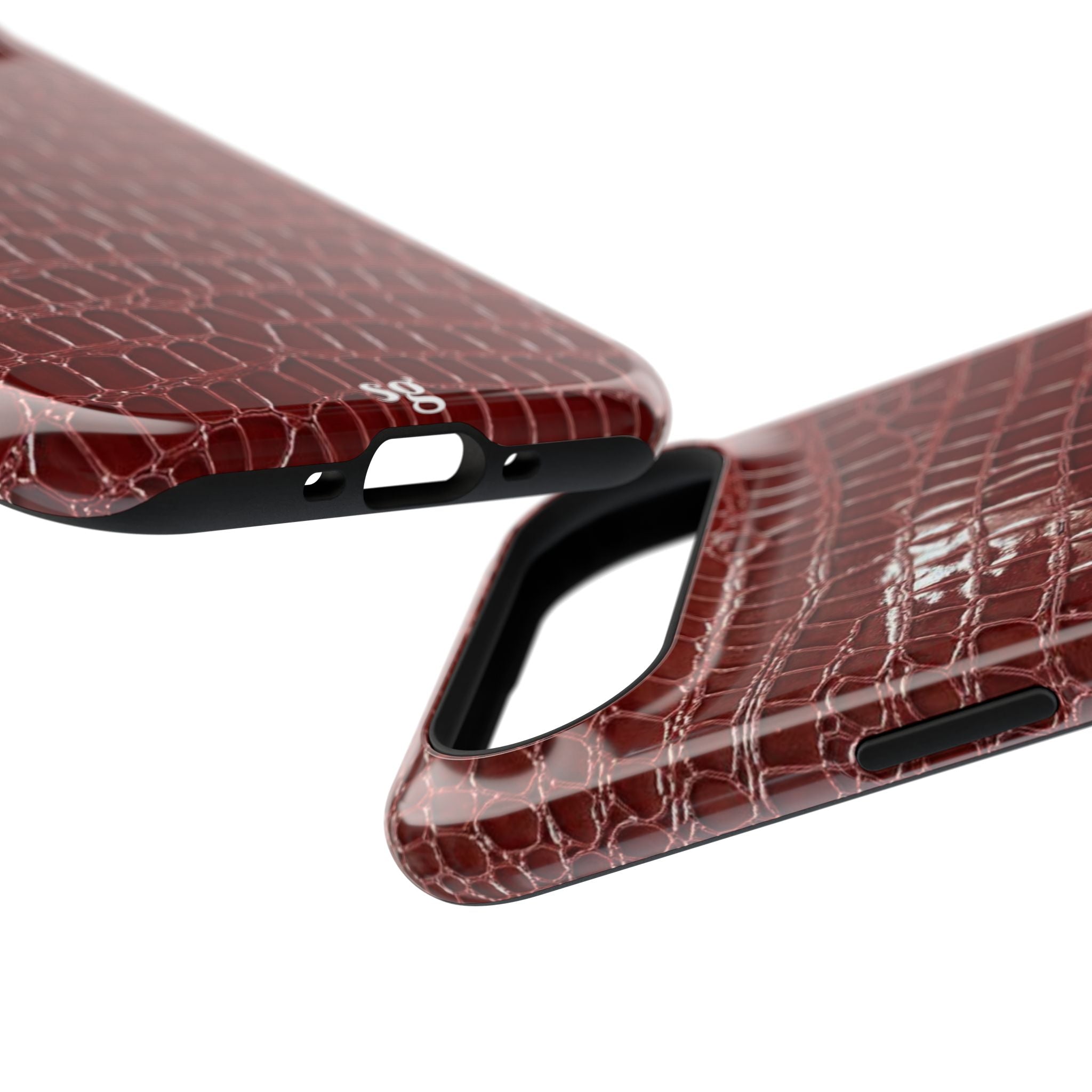 “Red leather print” protective phone case