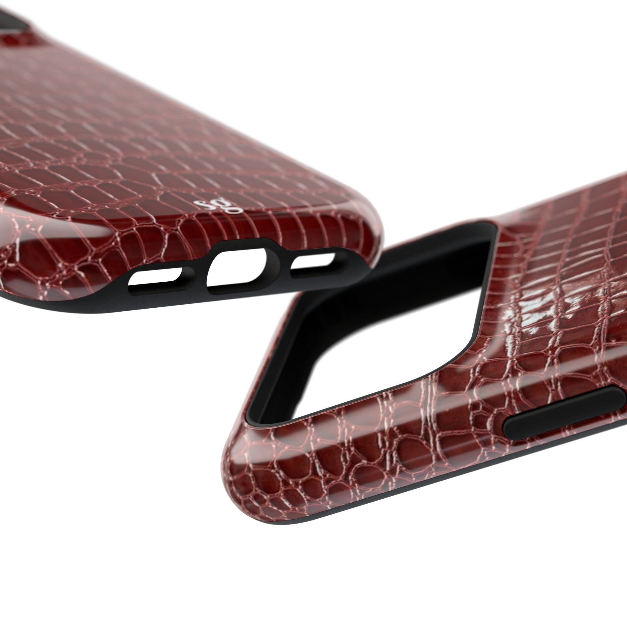 “Red leather print” protective phone case