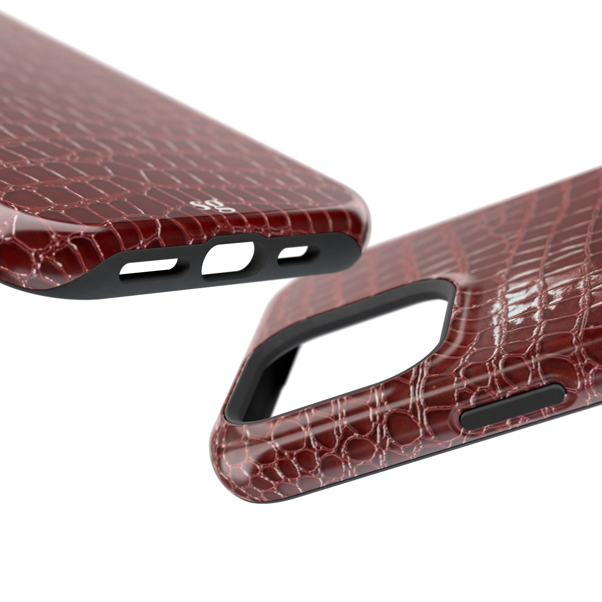 “Red leather print” protective phone case