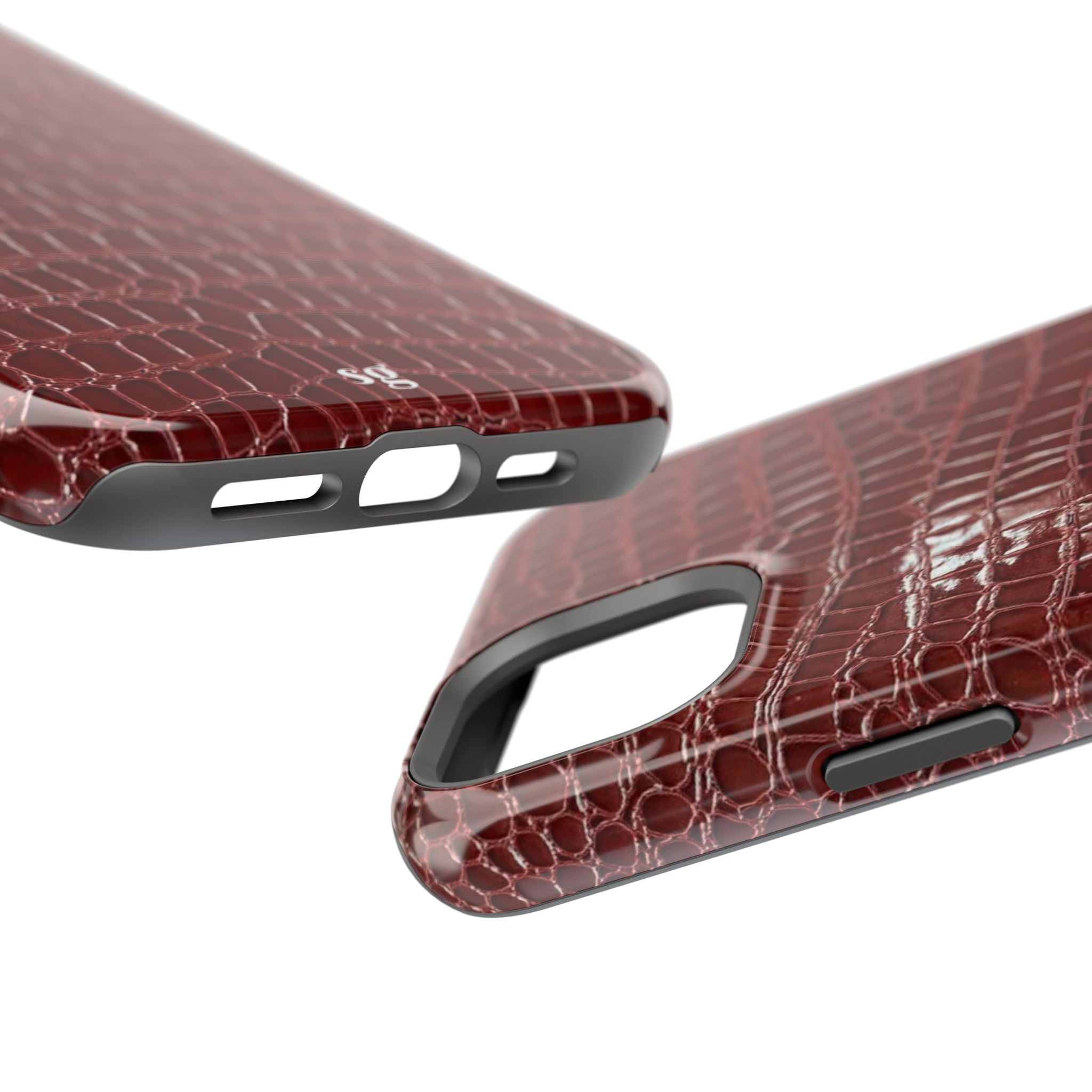 “Red leather print” protective phone case