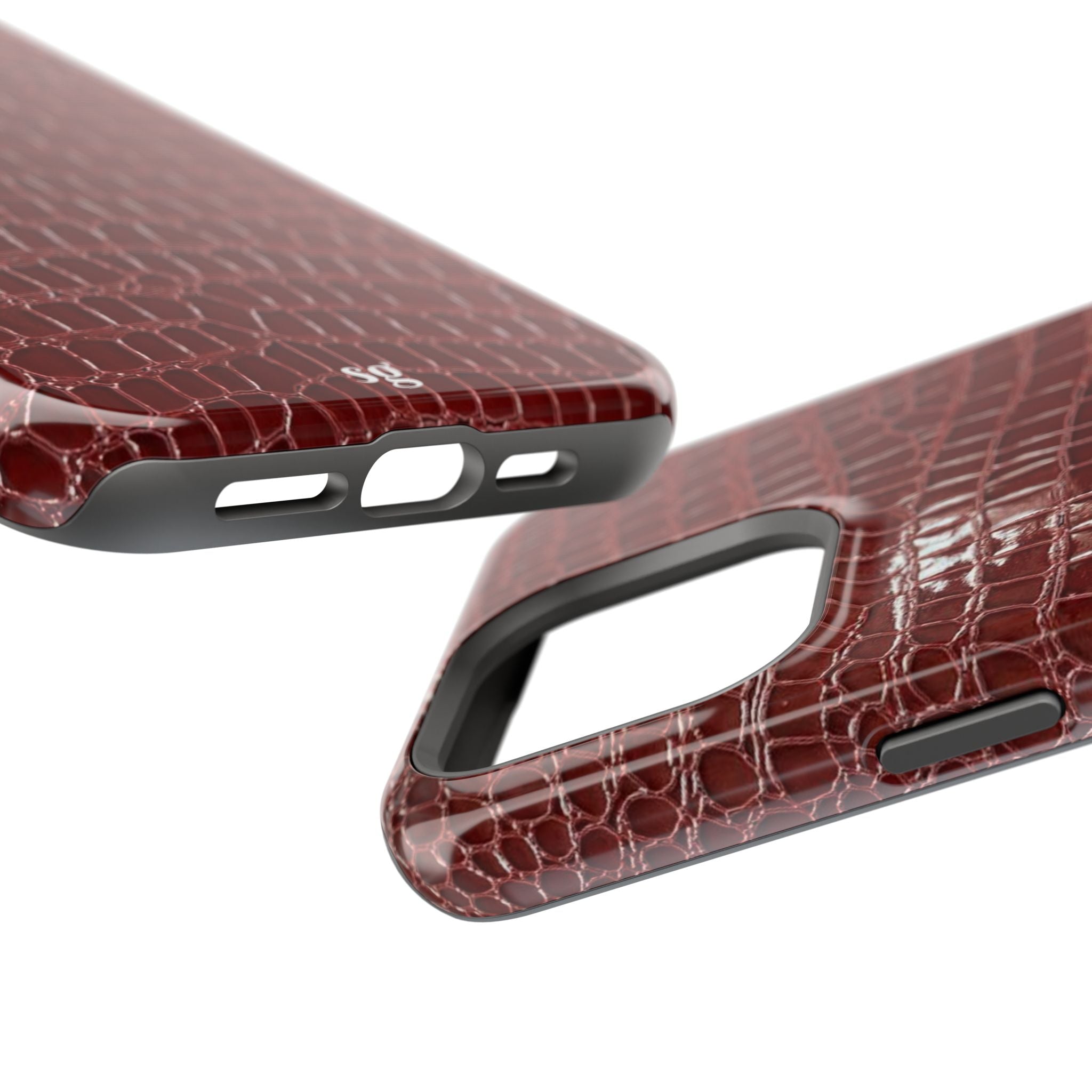 “Red leather print” protective phone case