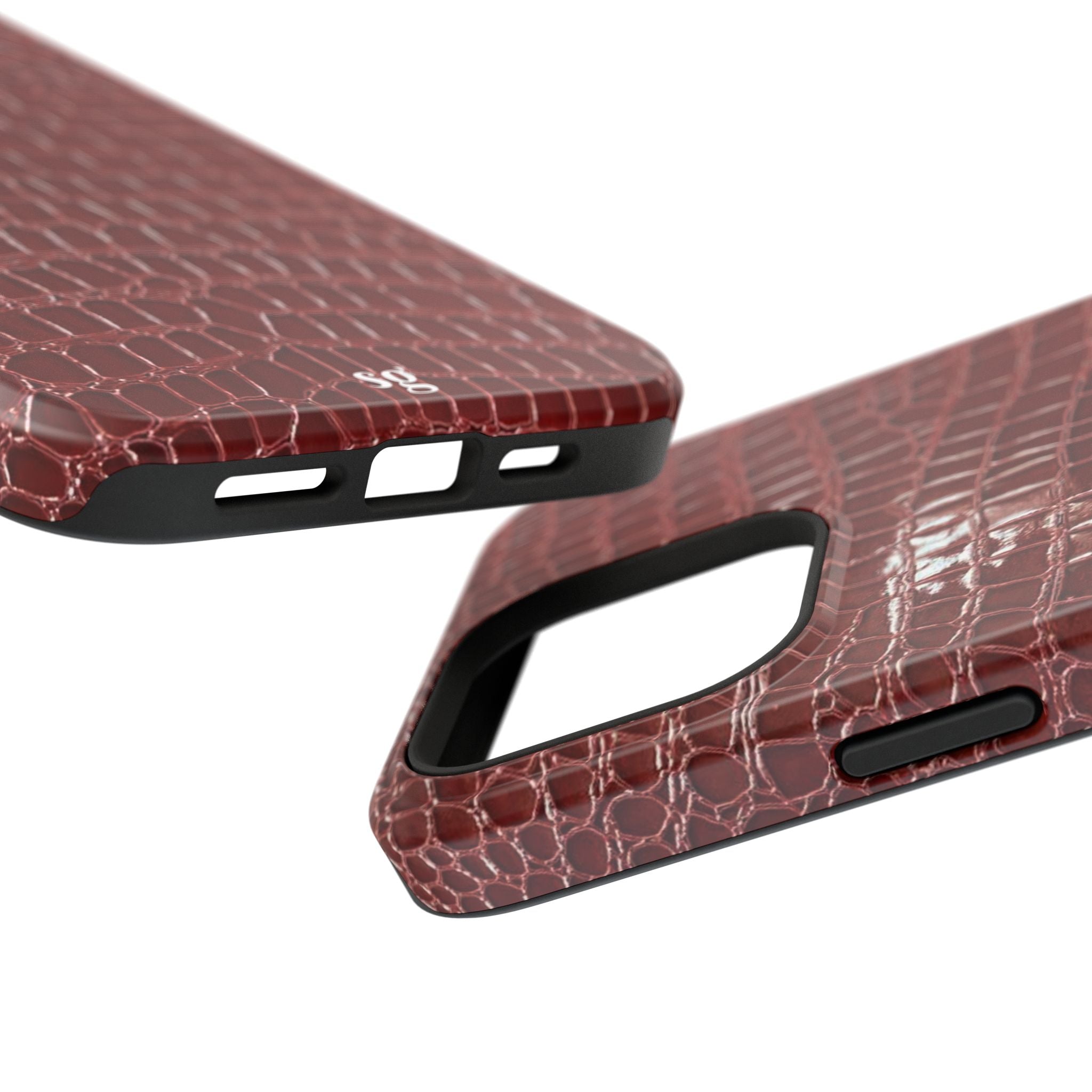 “Red leather print” protective phone case